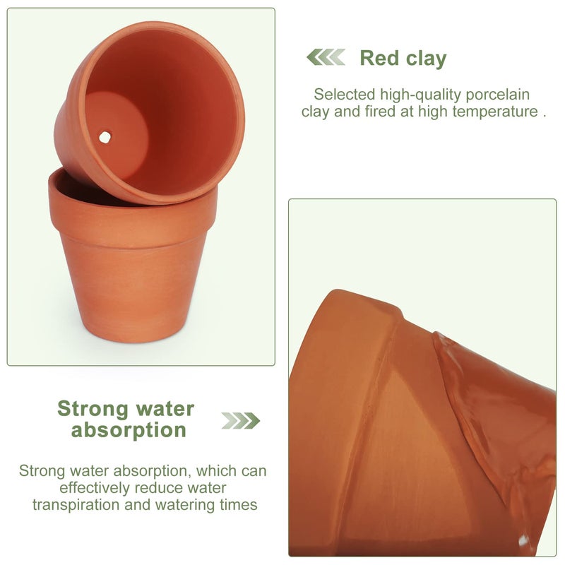 KOAMLY 3 inch Plant Nursery pots Number of Items in a 20 Pack, with Drain, Succulent Seedling Planter, use with Indoor, windowsill, Terra Cotta red Flower pots Wedding Decoration Best Gift for Aunts - Image 3